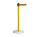 Montour Line Stanchion Belt Barrier WaterFillable Base Yellow Post 7.5ftOrange Belt MSW630-YW-OR-75